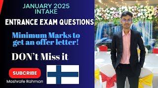 Finland Jan 2025 Intake Finnish Entrance Exam Questions Revealed|Previous Questions|Easy To Crack!