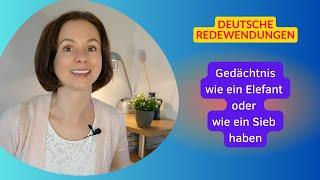   Gedächtnis wie ein Elefant oder wie ein Sieb haben - Deutsche Redewendungen