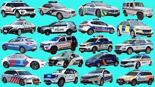 POLICE CARS - Police cars of the 20 richest countries | USA, CHINA, INDIA, INDONESIA, ENGLAND, ITALY