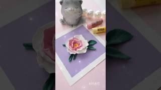 Oil pastel art - 3D pink flower #oilpastel #creativeart #easydrawing
