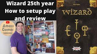 How to setup, play and review Wizard 25th year Jubilee edition  * AmassGames trick taking card game