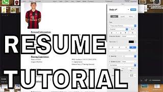 HOW TO MAKE A PROFESSIONAL SOCCER CV/RESUME