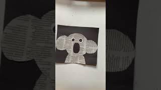 Recycled Newspaper Koala Craft!- newspaper, construction paper, and glue needed for this craft.