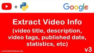 Extract YouTube Video Details in Python (using YouTube Data API)