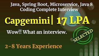 Capgemini Java Interview 2024 | Java | Spring Boot | Microservices | Database