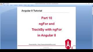 Part 10 :  ngFor and TrackBy with ngFor in Angular 8 | Angular 8/12 tutorials