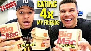 I ONLY Ate 4x What My FRIENDS Ate For 24 Hours!! (FT WOLFIE) *IMPOSSIBLE FOOD CHALLENGE*