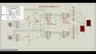 Proteus - IC 4510 + IC 4511 - Electronic Scoreboard Circuit