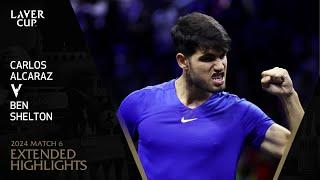 Carlos Alcaraz v Ben Shelton Extended Highlights | Laver Cup 2024 Match 6