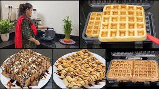 crispy waffles recipe | eggless homemade waffles