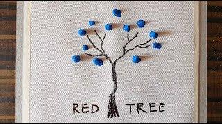 1 Red Tree !!! - Very Easy Abstract Painting Demo for (Beginners)