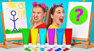 FUNNY COLOR CHALLENGE || We Customized a School by 123 GO! SCHOOL