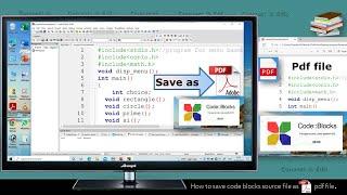 how to save code blocks program as a pdf file. code to pdf.