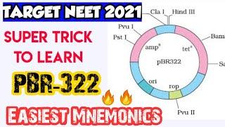 Super Trick To Learn pBR-322 (PLASMID) | Biotechnology Tricks For NEET | NEET 2021 & NEET 2022