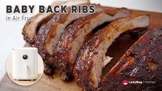 Dinner in a Flash: AIR FRYER BBQ BABY BACK RIBS Recipe (30 mins. air-fried)