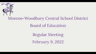 M-W Board of Education Regular Meeting - February 9, 2022