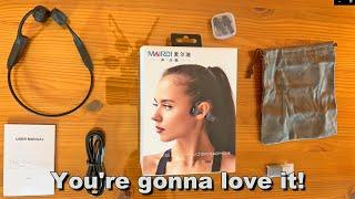 MAIRDI Bone Conduction Headphone Wireless with Mic, Open-Ear Bluetooth Headphone Titanium