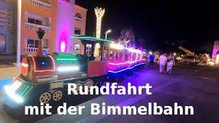 Eine fahrt mit der Bimmelbahn durch das Pickalbatros Jungle Aqua Park by Neverland Resort Hurghada