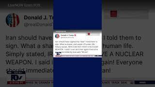 Trump says “everyone should evacuate Tehran immediately!”