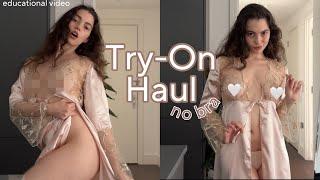 Floral transparent Robe Try-On Haul! | 4k