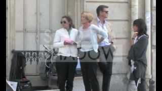 Pierce Brosnan and Emma Thompson on "Love Punch" set in Paris