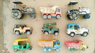 Toys Jump Into The River | Tata Truck | Mahindra tractor | Thar Gadi |  JCB | Parth Kids