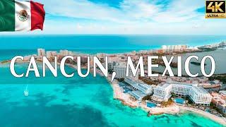 VOLANDO SOBRE CANCUN, MEXICO 4K | Increíble paisaje natural hermoso con música relajante | VÍDEO 4K