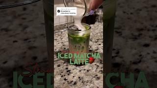 Strawberry Chocolate Iced Matcha  #recipe #matchice #icedmatcha #matchalove #icedmatchalatte