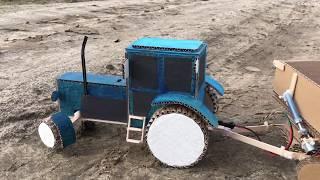 How to Make a Blue MTZ 82 Tractor with a Trailer