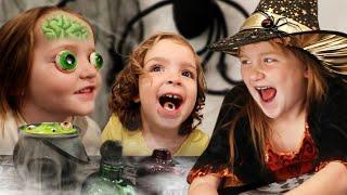 SpOoKy FaMiLy PoTiOnS!! Adley Niko n Navey make Halloween Experiments then Play Rainbow Ghost Rescue