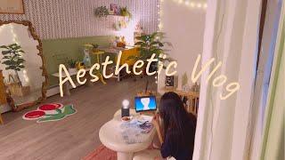 Aesthetic vlog | making basil pasta, sketching & DIY beads keychain