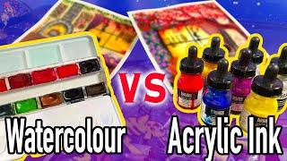 Acrylic Ink vs Watercolour! The Pros & Cons! - Art Supply Comparison!