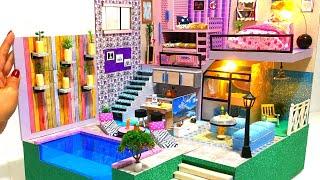 DIY Miniature Cardboard Carton House # 11~ Mansion Dreamhouse realistic and modern design