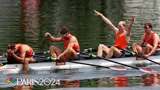 Netherlands glides to back-to-back golds in men's quad sculls | Paris Olympics | NBC Sports