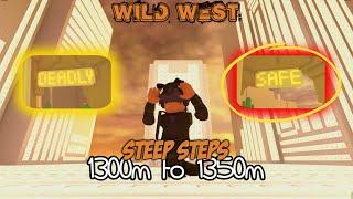 Steep Steps 1300m to 1350m | Wild West | 3rd Mountain | Safe Path #roblox #steepsteps