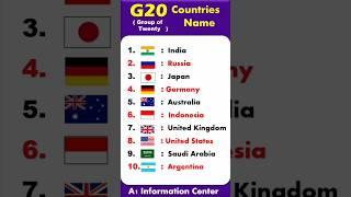 G20 Countries Name | G20 Countries List #shorts #shortsfeed #g20 #trendingshorts #trend #viral