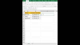 How to fix the numbers displaying in scientific notation in #excel #shorts  #excelformula