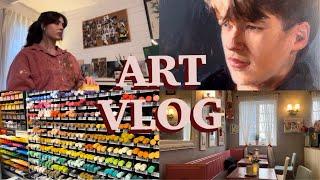 Art supply shopping, oil painting and life drawing. A week in my life 