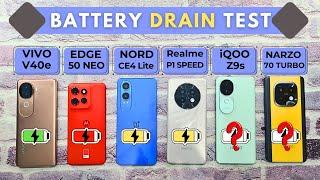 VIVO V40e vs Moto Edge 50 Neo vs iQOO Z9s vs Narzo 70 Turbo vs Realme P1 Speed vs CE4 Lite | BATTERY