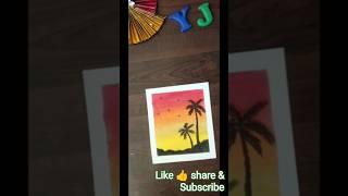 #easy  sunset drawing #oilpastel #shorts #trending video #drawing #colourful #art #videos