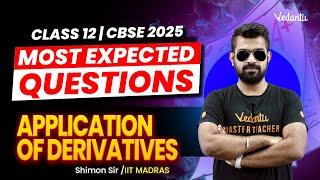 Application of Derivatives | Most Expected Questions | Maths Class 12 | CBSE 2025 Shimon Sir