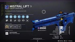 Destiny 2 The Dawning Event Mistral Lift God Roll!?