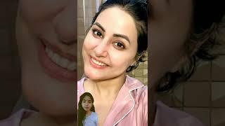Hina Khan shares a beautiful moments to ties her hair pigtails  #shortvideo #hinakhan #yt