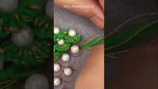 Hand Embroidery Cast-on Stitch, Miss Anjiara Begum, #shorts