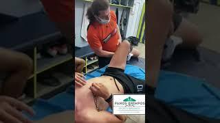 sports massage techniques to neck and shoulder of the quality player of saronikos kalikadis vasilis