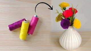 Flower Making With Sewing Thread | DIY | Flower Making Ideas