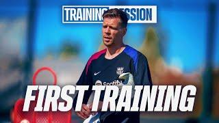 WOJCIECH SZCZESNY's FIRST TRAINING for FC BARCELONA! 