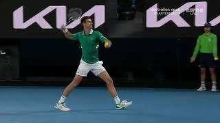 Djokovic screams at his box and nearly hits ball into backboard out of anger | Australian Open 2021