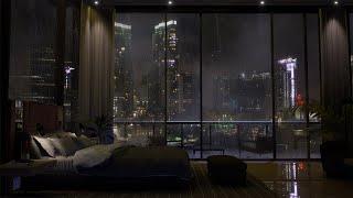 Spend The Night In An Exclusive Luxury Miami Apartment | Heavy Rain & Thunder Sounds Outside | 4K