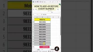 How To Add +91 Before Every Number